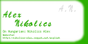 alex nikolics business card